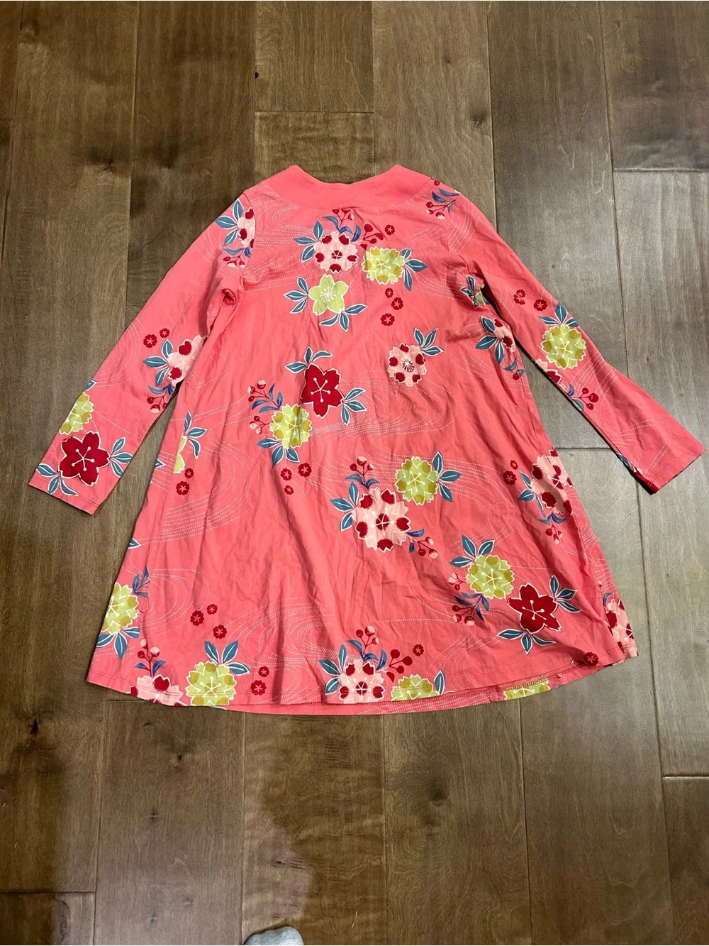 Tea collection riko cherry blossom long sleeve trapeze dress 10
